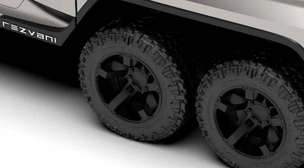 Внедорожник с 6 колесами: компания Rezvani готовит к запуску трехосный Hercules 6x6