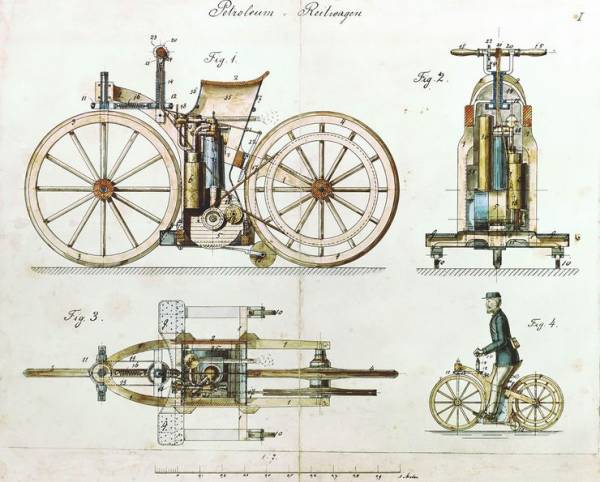 Первая модель появилась в Бад-Каннштатте (Германия) 29 августа 1885 года: интересные факты о первом мотоцикле